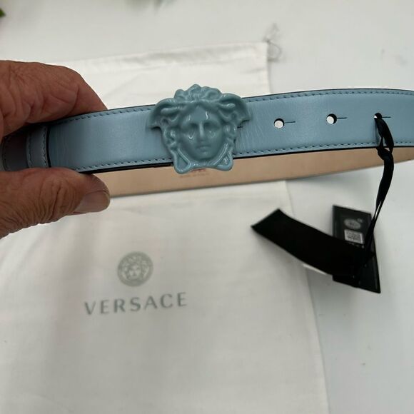 Women’s Versace medusa head leather belt size 75 cm made in Italy main image 8